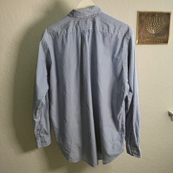 Men's Ralph Lauren Classic Fit Blue Stripe Long Sleeve Button Down Size 16 34/25 - Picture 5 of 6